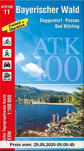 ATK100-11 Bayerischer Wald (Amtliche Topographische Karte 1:100000): Deggendorf, Passau, Bad Kötzting, Viechtach, Neumarkt b.Hl.Blut, Lamer Winkel, ... Topographische Karte 1:100000 Bayern)