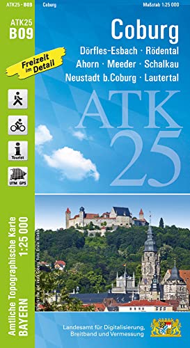 ATK25-B09 Coburg (Amtliche Topographische Karte 1:25000): Dörfles-Esbach, Rödental, Ahorn, Meeder, Schalkau, Neustadt b.Coburg, Lautertal, Coburger ... Amtliche Topographische Karte 1:25000 Bayern) von LDBV Bayern