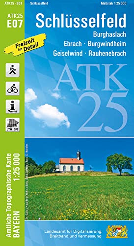 ATK25-E07 Schlüsselfeld (Amtliche Topographische Karte 1:25000): Burghaslach, Geiselwind, Ebrach, Burgwindheim, Rauhenebrach, Steigerwald (ATK25 Amtliche Topographische Karte 1:25000 Bayern) von LDBV Bayern