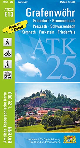 ATK25-E13 Grafenwöhr (Amtliche Topographische Karte 1:25000): Erbendorf, Krummennaab, Pressath, Schwarzenbach, Kemnath, Parkstein, Friedenfels, ... Amtliche Topographische Karte 1:25000 Bayern) von LDBV Bayern