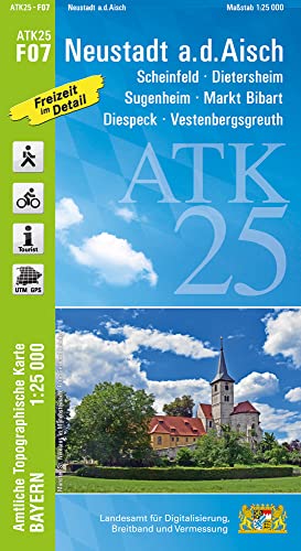 ATK25-F07 Neustadt a.d.Aisch (Amtliche Topographische Karte 1:25000): Scheinfeld, Dietersheim, Sugenheim, Markt Bibart, Diespeck, Vestenbergsgreuth, ... Amtliche Topographische Karte 1:25000 Bayern)