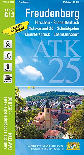 ATK25-G13 Freudenberg (Amtliche Topographische Karte 1:25000): Hirschau, Schnaittenbach, Schwarzenfeld, Schmidgaden, Kümmersbruck, Ebermannsdorf, ... Amtliche Topographische Karte 1:25000 Bayern) von LDBV Bayern
