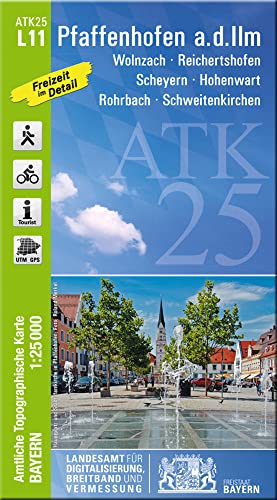 ATK25-L11 Pfaffenhofen a.d.Ilm (Amtliche Topographische Karte 1:25000): Wolnzach, Reichertshofen, Scheyern, Hohenwart, Rohrbach, Schweitenkirchen: ... Amtliche Topographische Karte 1:25000 Bayern)