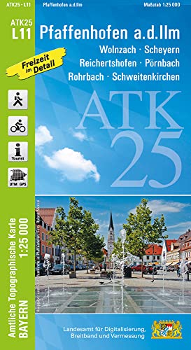 ATK25-L11 Pfaffenhofen a.d.Ilm (Amtliche Topographische Karte 1:25000): Wolnzach, Reichertshofen, Scheyern, Hohenwart, Rohrbach, Schweitenkirchen: ... Amtliche Topographische Karte 1:25000 Bayern)