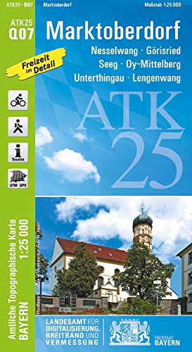 ATK25-Q07 Marktoberdorf (Amtliche Topographische Karte 1:25000): Nesselwang, Görisried, Seeg, Oy-Mittelberg, Unterthingau, Lengenwang, Allgäu, Elbsee, ... Amtliche Topographische Karte 1:25000 Bayern) von LDBV Bayern