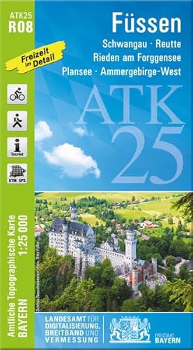 ATK25-R08 Füssen (Amtliche Topographische Karte 1:25000): Schwangau, Reutte, Rieden am Forggensee, Plansee, Ammergebirge-West, Forggensee, ... Amtliche Topographische Karte 1:25000 Bayern)