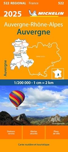 AUVERGNE 10522 2025: wegenkaart Schaal 1 : 200.000 (Regionale kaarten Michelin) von Michelin