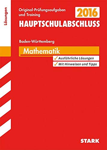 Abschlussprüfung Hauptschule Baden-Württemberg - Mathematik Lösungsheft