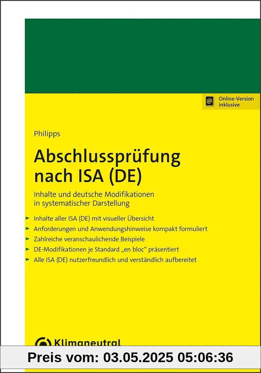 Abschlussprüfung nach ISA (DE): Inhalte und deutsche Modifikationen in systematischer Darstellung