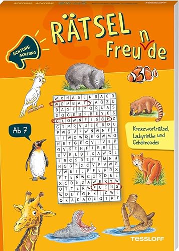 Achtung, Achtung Rätselfreu(n)de. Kreuzworträtsel, Labyrinthe und Geheimcodes / Abwechslungsreiche Rätsel / Rätselblock für Kinder ab 7 Jahren: Rätseln für Kinder ab 7 Jahren (Rätsel, Spaß, Spiele) von Tessloff