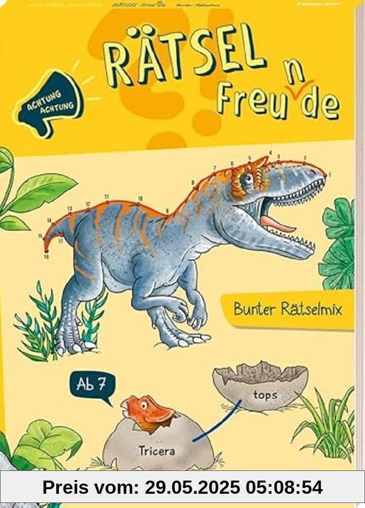 Achtung Achtung Rätselfreu(n)de. Bunter Rätselmix / Rund 50 abwechslungsreiche Rätsel / Mit Lösungen / Für Kinder ab 7 Jahren: Rätseln für Kinder ab 7 Jahren (Rätsel, Spaß, Spiele)