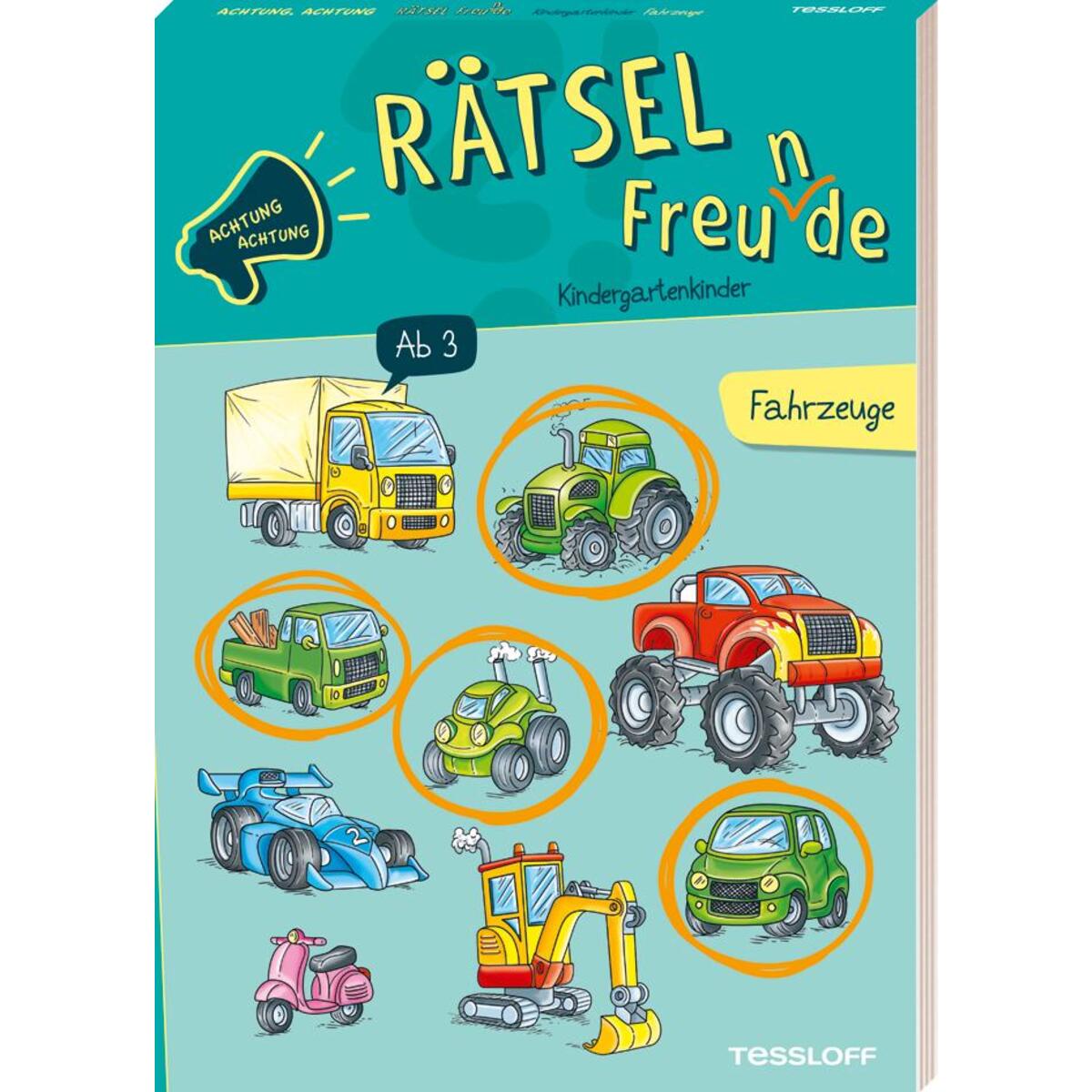 Achtung Achtung Rätselfreu(n)de. Kindergartenkinder. Fahrzeuge von Tessloff Verlag