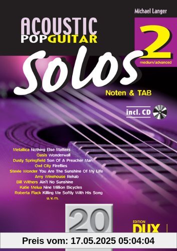 Acoustic Pop Guitar Solos 2: Noten & TAB - medium/advanced