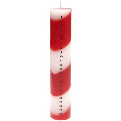 Adventskalender Kerze 1-24, rot/weiß von Rico Design GmbH & Co.KG