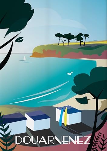 Affiche - La Plage du Ris, Douarnenez von PALEMON