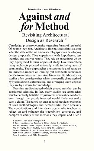 Against and for Method: Revisiting Architectural Design as Research: Revisiting Architectural Design as Academic Research