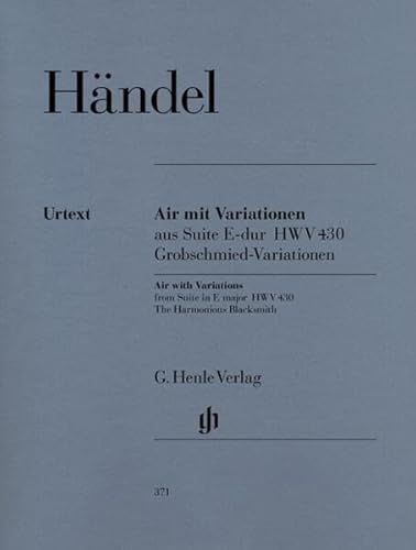 Air (Grobschmied Variationen). Klavier: Besetzung: Klavier zu zwei Händen (G. Henle Urtext-Ausgabe)