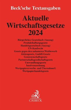 Aktuelle Wirtschaftsgesetze 2024 von Beck Juristischer Verlag