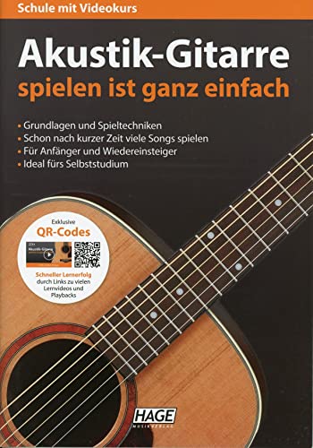 Akustik-Gitarre spielen ist ganz einfach: Schule mit Videokurs von Hage Musikverlag
