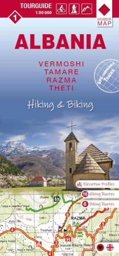 Albania hiking & biking 1:50000: Karte 1: Vermoshi - Tamare - Razma - Thethi (Tourguide Albanien "Hiking & Biking" 50 T., Band 1)