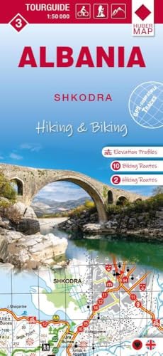 Albania hiking & biking 1:50000: Karte 3: Shkodra (Tourguide Albanien "Hiking & Biking" 50 T., Band 3) von Huber Kartographie