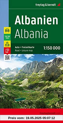 Albanien, Straßen- und Freizeitkarte 1:150.000, freytag & berndt (freytag & berndt Auto + Freizeitkarten)