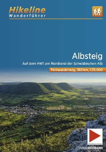 Albsteig: Auf dem HW1 am Nordrand der Schwäbischen Alb, 1:35.000, 360 km, GPS-Tracks Download, Live-Update (Hikeline /Wanderführer) von Esterbauer