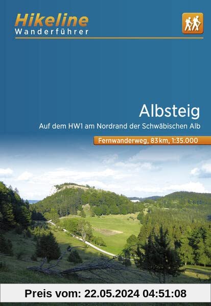 Albsteig: Auf dem HW1 am Nordrand der Schwäbischen Alb, 1:35.000, 360 km, GPS-Tracks Download, Live-Update (Hikeline /Wanderführer)