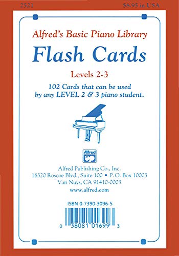 Alfred's Basic Piano Library Flash Cards: Levels 2 - 3: 102 Cards That Can Be Used by Any Level 2 & 3 Piano Student, Flash Cards