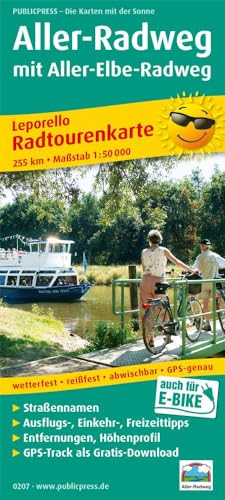 Aller-Radweg mit Aller-Elbe-Radweg: Leporello Radtourenkarte mit Ausflugszielen, Einkehr- & Freizeittipps, wetterfest, reissfest, abwischbar, GPS-genau. 1:50000 (Leporello Radtourenkarte: LEP-RK)