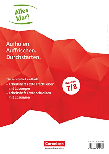 Alles klar! - Deutsch - Sekundarstufe I - 7./8. Schuljahr: Texte erschließen / Texte schreiben - Arbeitshefte im Paket von Cornelsen Verlag GmbH