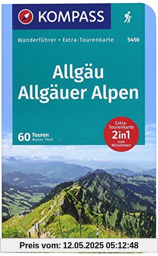 Allgäu, Allgäuer Alpen: Wanderführer mit Extra-Tourenkarte 1:40000, 60 Touren, GPX-Daten zum Download. (KOMPASS-Wanderführer, Band 5456)