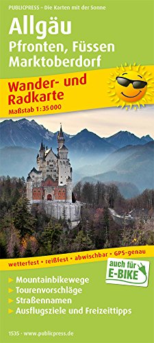 Allgäu, Pfronten, Füssen, Marktoberdorf: Wander- und Radkarte mit Ausflugszielen & Freizeittipps, wetterfest, reißfest, abwischbar, GPS-genau. 1:35000 (Wander- und Radkarte: WuRK) von Publicpress