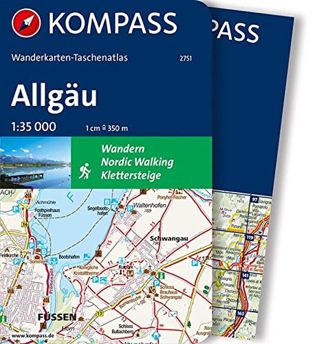 KOMPASS Wanderkarten-Taschenatlas Allgäu 1:35.000: Outdoor-Karten in kompakter Buchform