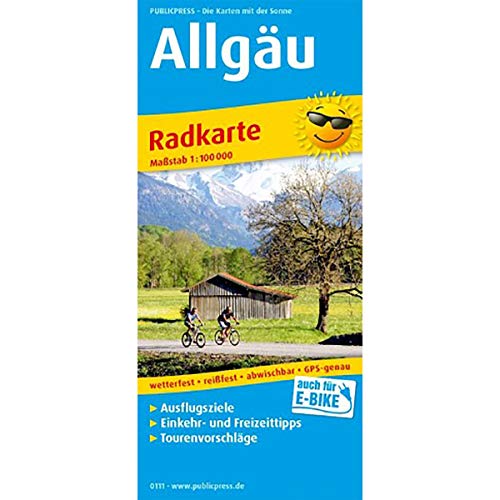 Allgäu: Radkarte mit Ausflugszielen, Einkehr- & Freizeittipps, wetterfest, reissfest, abwischbar, GPS-genau. 1:100000 (Radkarte: RK) von Publicpress