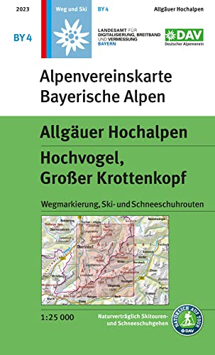 Allgäuer Hochalpen, Hochvogel, Krottenkopf: Topographische Karte 1:25.000 mit Wegmarkierung, Ski- und Schneeschuhrouten (Alpenvereinskarten) von Deutscher Alpenverein
