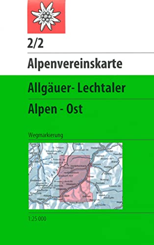 Allgäuer-Lechtaler Alpen - Ost: Topographische Karte 1:25.000 mit Wegmarkierungen (Alpenvereinskarten)