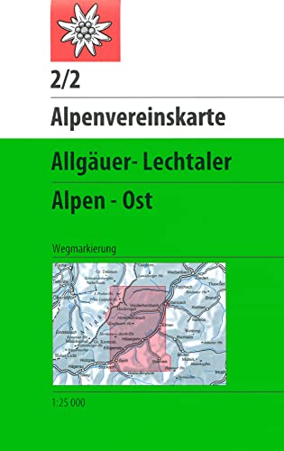 Allgäuer-Lechtaler Alpen - Ost: Topographische Karte 1:25.000 mit Wegmarkierungen (Alpenvereinskarten) von Deutscher Alpenverein