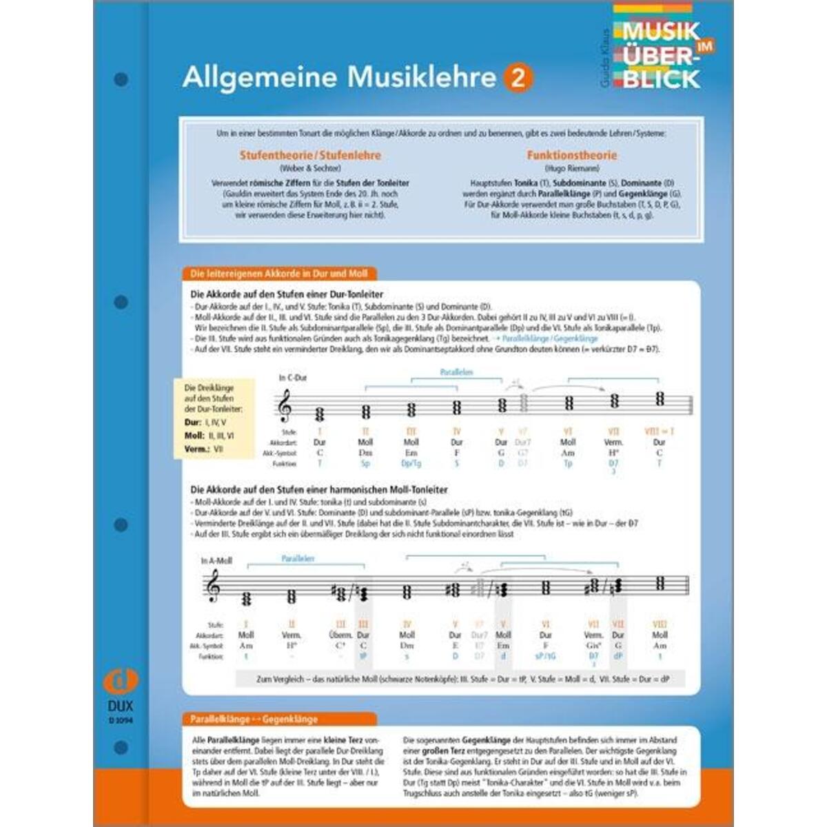 Allgemeine Musiklehre 2 von Edition DUX