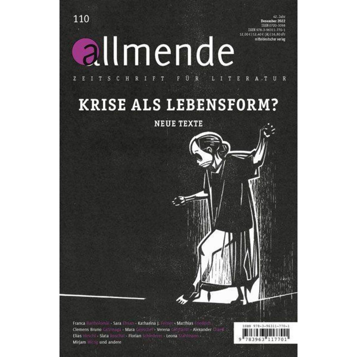 Allmende 110 - Zeitschrift für Literatur von Mitteldeutscher Verlag