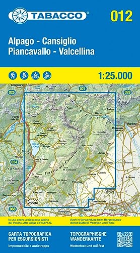 12 Alpago-Cansiglio Piancavallo - Valcellina: 1:25000 (Carte topografiche per escursionisti)