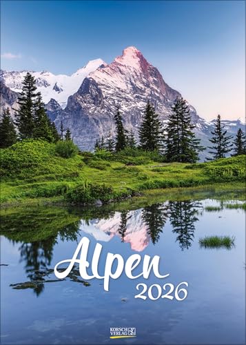 Alpen 2026: Wandkalender mit Fotos von den Alpen. Format 30 x 42 cm. von Korsch Verlag