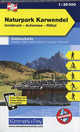Naturpark Karwendel, Nr. 08 Outdoorkarte Österreich 1:35 000: Free Download mit HKF Outdoor App: Innsbruck - Achensee - Rißtal (Kümmerly+Frey Outdoorkarten Österreich, Band 8) von Kmmerly und Frey