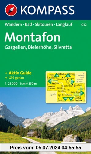 Alpenpark Montafon: 1:25.000. Gargellen, Bielerhöhe, Silvretta. Wandern / Rad / Skitouren / Langlauf. GPS-genau