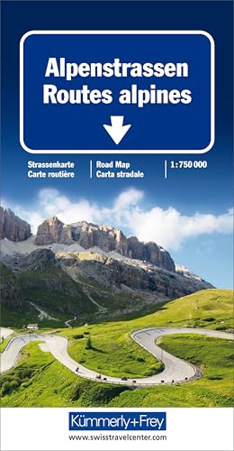 Kümmerly+Frey Strassenkarte Alpenstrassen 1:750.000: Inkl. Ortsverzeichnis und Reiseinformationen (Kümmerly+Frey Strassenkarten)