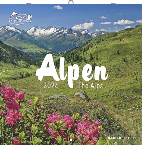 Alpha Edition - Alpen 2026 Broschürenkalender, 30x30cm, Wandkalender mit Platz für Notizen und Termine, Aufnahmen der Alpen, Monatsübersicht und Ferientermine DE/AT/CH: The Alps von ALPHA EDITION