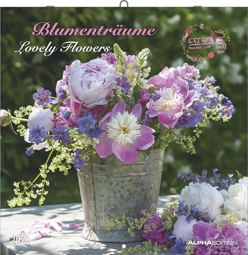 Alpha Edition - Blumenträume 2026 Broschürenkalender, 30x30cm, Wandkalender mit Platz für Notizen und Termine, hochwertige Bildmotive, Mondphasen, ... und Ferientermine DE/AT/CH: Lovely Flowers Alpha Edition - Blumenträume 2026 Broschürenkalender, 30x30cm, Wandkalender mit Platz für Notizen und Termine, hochwertige Bildmotive, Mondphasen, ... und Ferientermine DE/AT/CH: Lovely Flowers von ALPHA EDITION