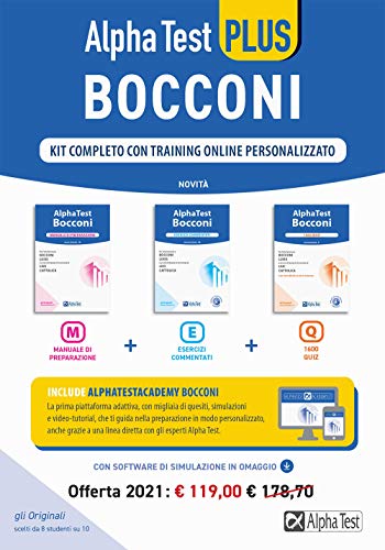 Alpha Test plus Bocconi. Kit completo con training online personalizzato (TestUniversitari) von TESTUNIVERSITARI