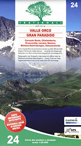 Alta Valle Orco - Gran Paradiso 1 : 25 000 (wandelkaart, Band 24) von Fraternali Editore