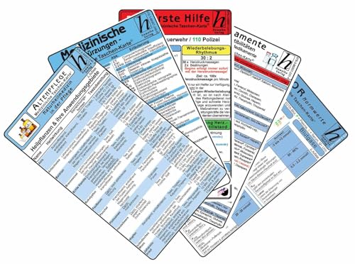 Altenpflege Karten-Set 2025 - Labor Normwerte, med. Abkürzungen, Medikamente - Haltbarkeit nach Anbruch, Erste Hilfe, Naturheilmedizin in der Pflege von Hawelka Verlag